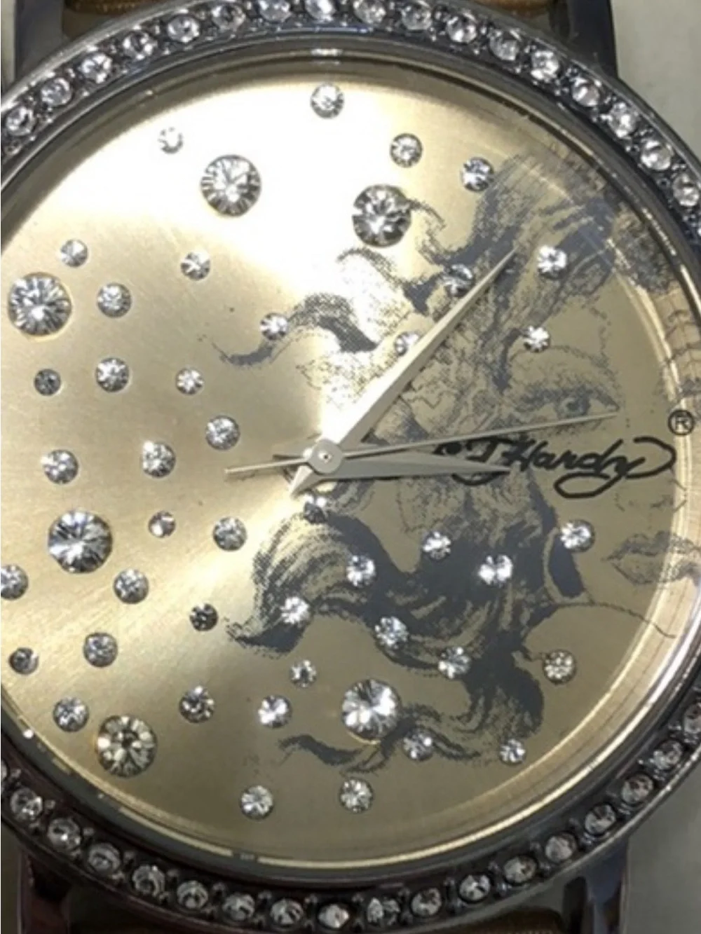 Ed Hardy watch gold with Swarovski  crystals